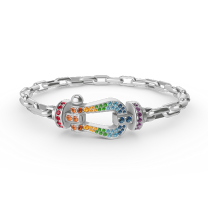 [Ornora Jewelry]FORCE LARGE HORSESHOE CLASP  METAL BRACELET
