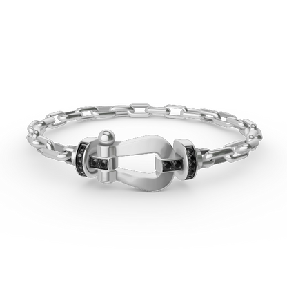 [Ornora Jewelry]FORCE LARGE HORSESHOE CLASP  METAL BRACELET
