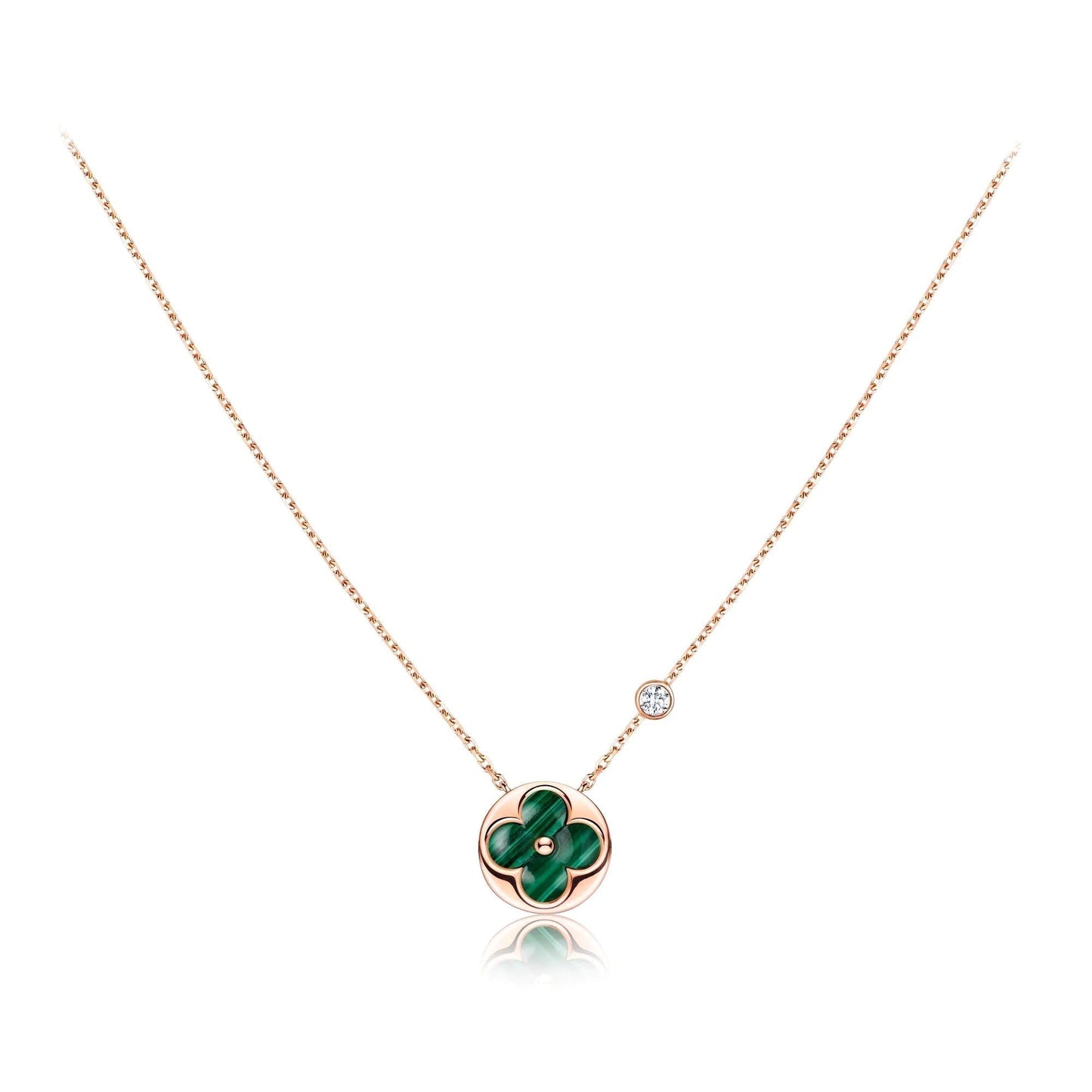 [Ornora Jewelry]SUN PEDANT PINK GOLD 1 DIAMOND NECKLACE