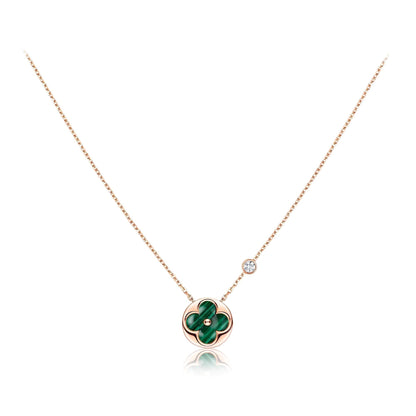 [Ornora Jewelry]SUN PEDANT PINK GOLD 1 DIAMOND NECKLACE