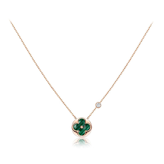 [Ornora Jewelry]SUN PEDANT PINK GOLD 1 DIAMOND NECKLACE