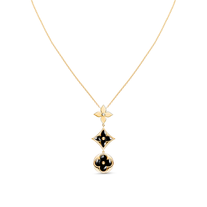 [Ornora Jewelry]STAR AND SUN ONYX PINK GOLD NECKLACE