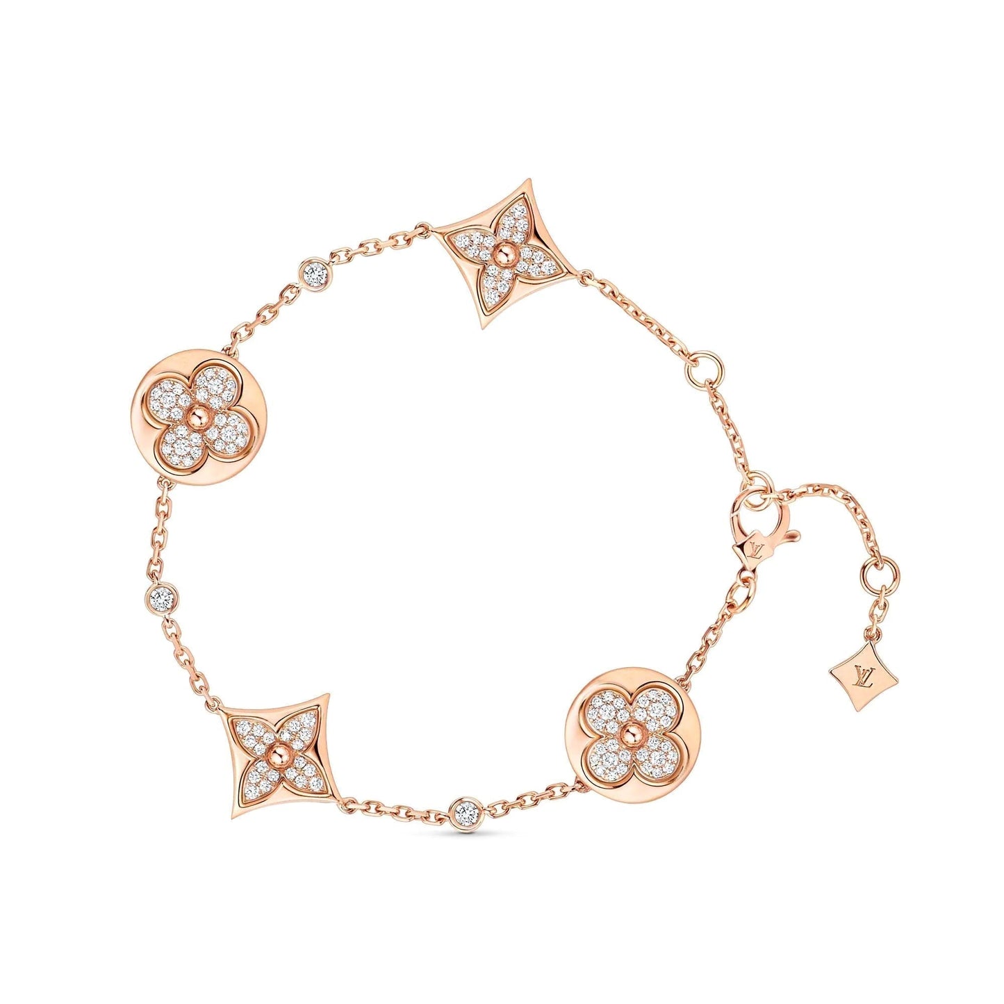 [Ornora Jewelry]STAR AND SUN 4 MOTIFS GOLD DIAMONDS BRACELET