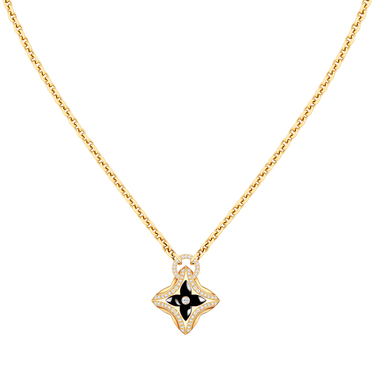 [Ornora Jewelry]STAR PEDANT PINK GOLD DIAMOND NECKLACE