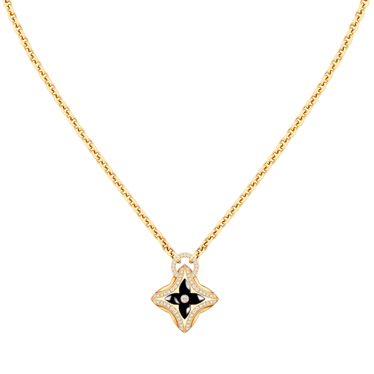 [Ornora Jewelry]STAR PEDANT PINK GOLD DIAMOND NECKLACE