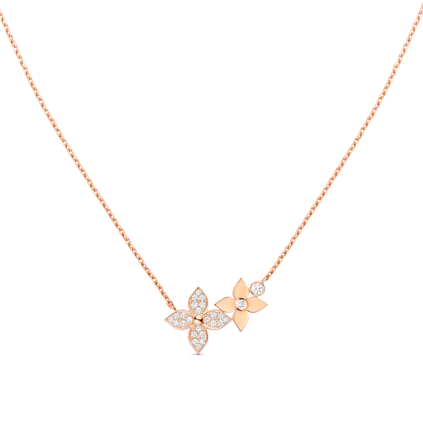 [Ornora Jewelry]STAR BLOSSOM NECKLACE PINK GOLD DIAMONDS