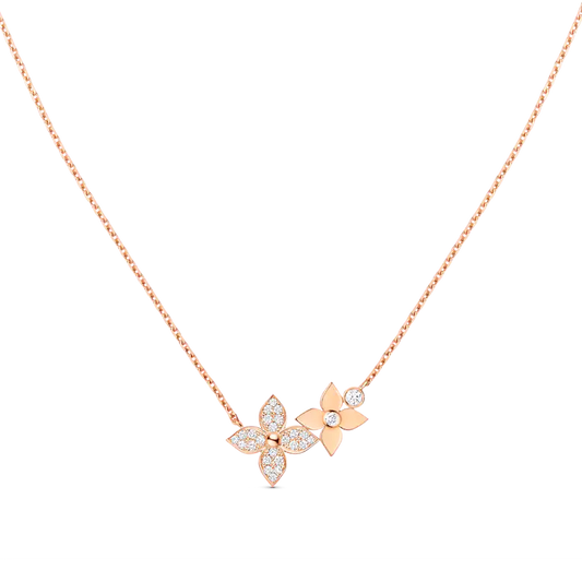 [Ornora Jewelry]STAR BLOSSOM NECKLACE PINK GOLD DIAMONDS
