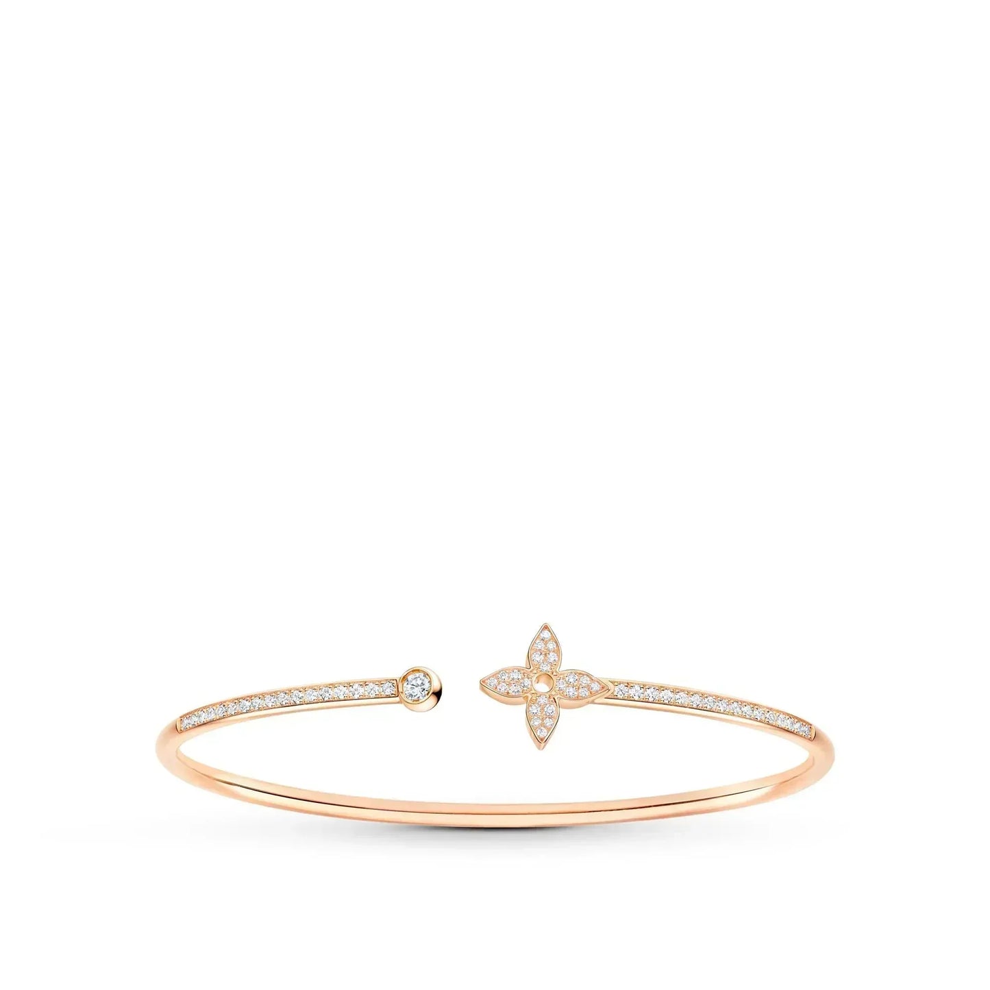 [Ornora Jewelry]IDYLLE PINK GOLD OPEN BRACELET DIAMOND PAVED