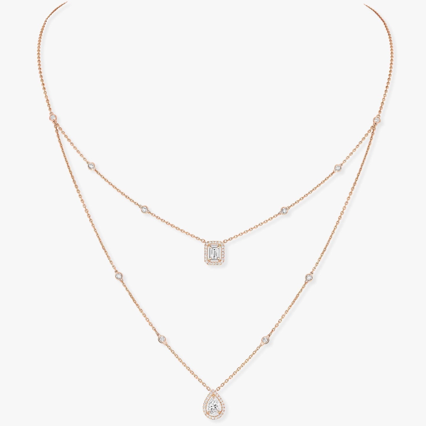 [Ornora Jewelry]MY TWIN 2 ROW DIAMOND NECKLACE