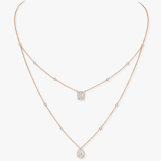 [Ornora Jewelry]MY TWIN 2 ROW DIAMOND NECKLACE