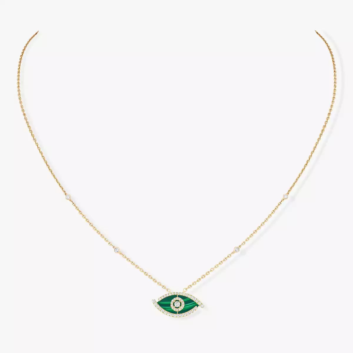 [Ornora Jewelry]Lucky Eye Diamond Necklace in Rose Gold and Turquoise