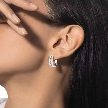 [Ornora Jewelry]Diamond Pave_ Hoop Earrings Move