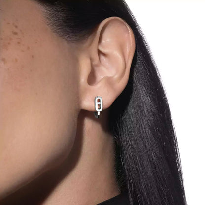 [Ornora Jewelry]Diamond Mini Hoop Earrings Move Classique