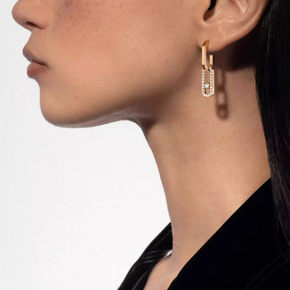 [Ornora Jewelry]Move Link Diamond Earrings