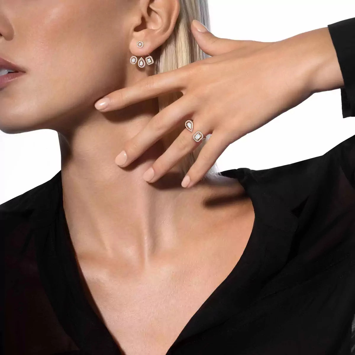 [Ornora Jewelry] My Twin Trio  Diamond Earrings