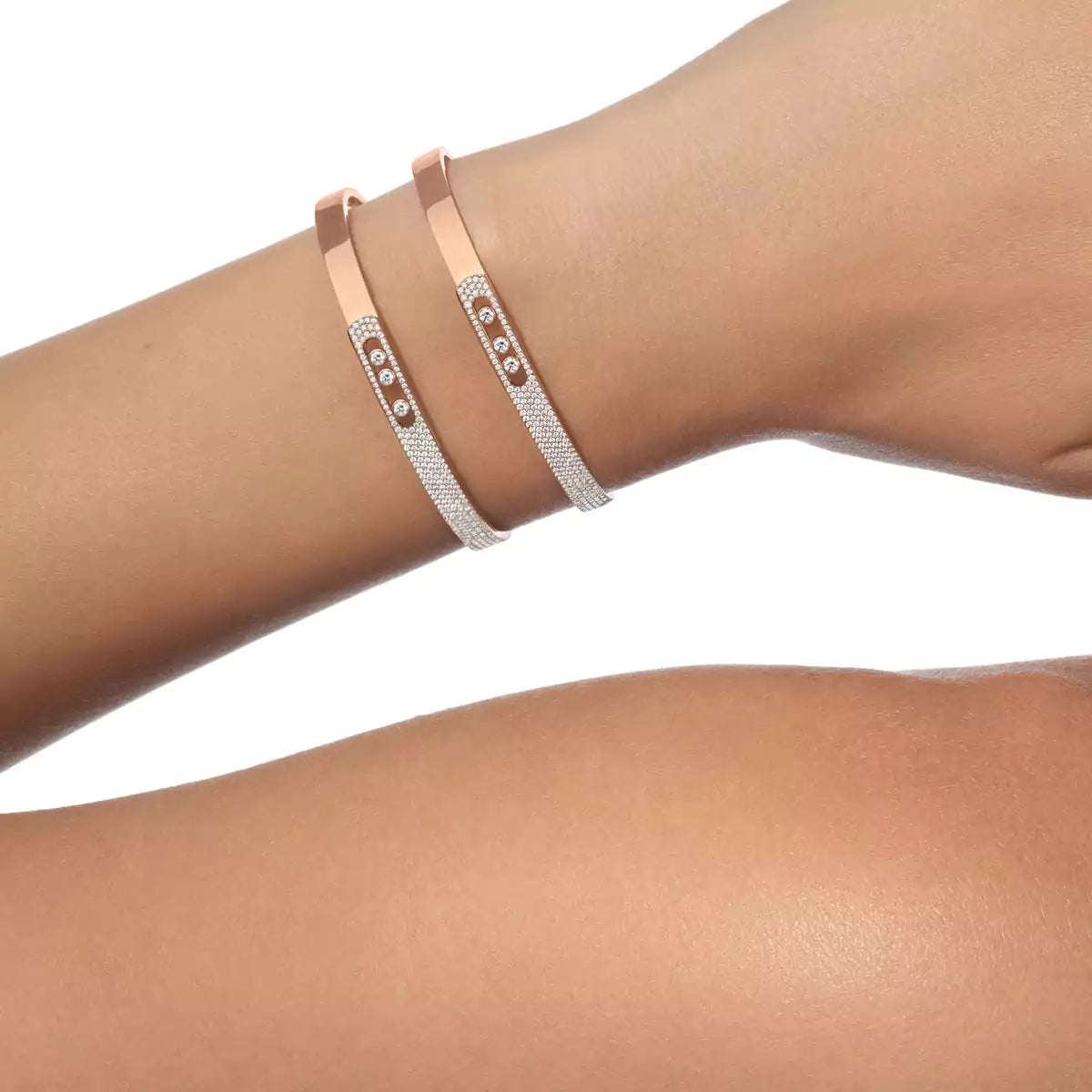 [Ornora Jewelry]Move Noa Rose Gold Pavé Diamond Bangle Bracelet
