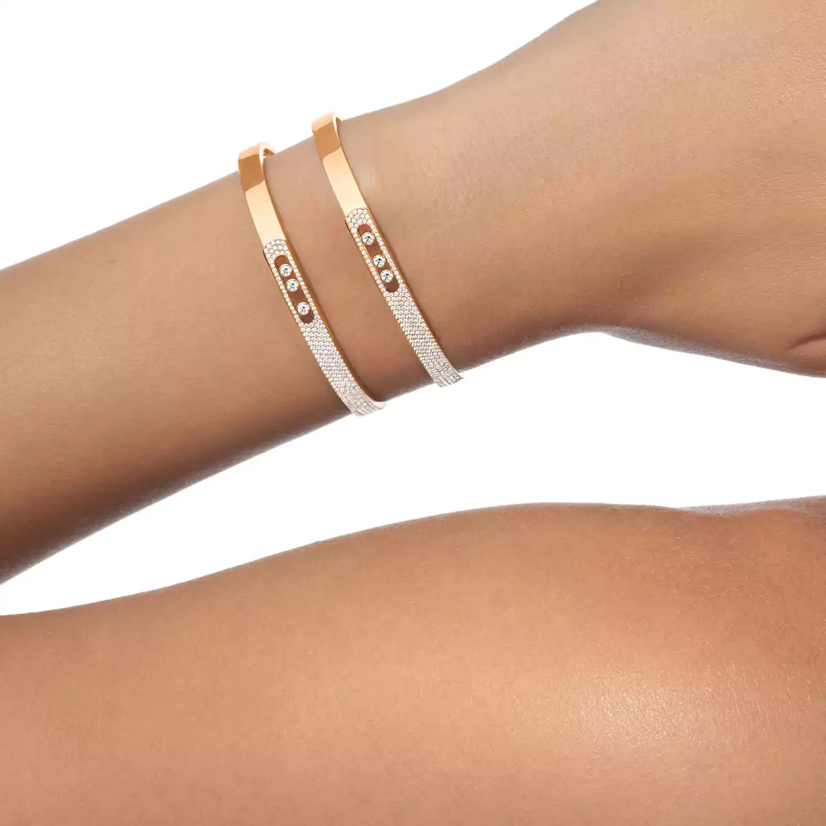 [Ornora Jewelry]Move Noa Rose Gold Pavé Diamond Bangle Bracelet