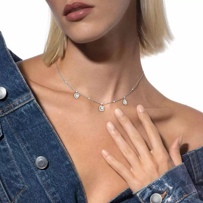[Ornora Jewelry]My Twin Diamond Necklace in Silver