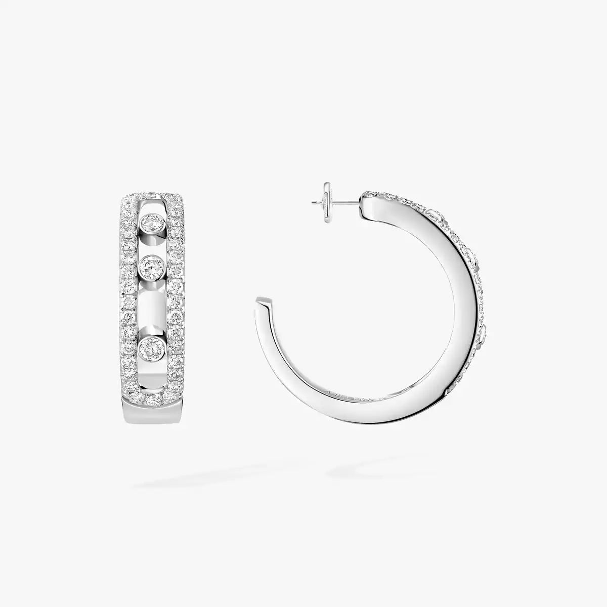 [Ornora Jewelry]Diamond Pave_ Hoop Earrings Move