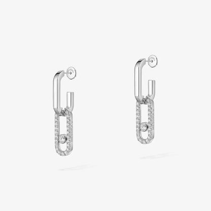 [Ornora Jewelry]Move Link Diamond Earrings