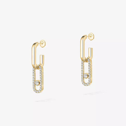 [Ornora Jewelry]Move Link Diamond Earrings