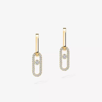 [Ornora Jewelry]Move Link Diamond Earrings