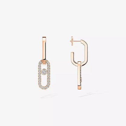 [Ornora Jewelry]Move Link Diamond Earrings