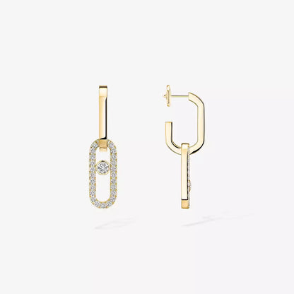 [Ornora Jewelry]Move Link Diamond Earrings