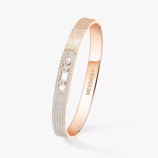 [Ornora Jewelry]Move Noa Ciselé half pavé bangle