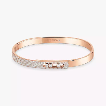 [Ornora Jewelry]Move Noa Rose Gold Pavé Diamond Bangle Bracelet