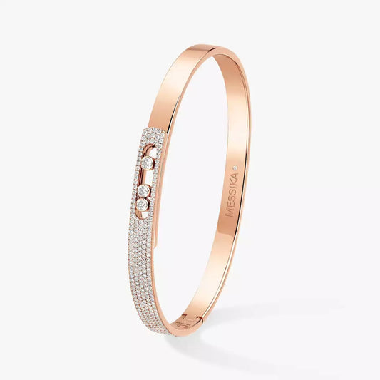 [Ornora Jewelry]Move Noa Rose Gold Pavé Diamond Bangle Bracelet