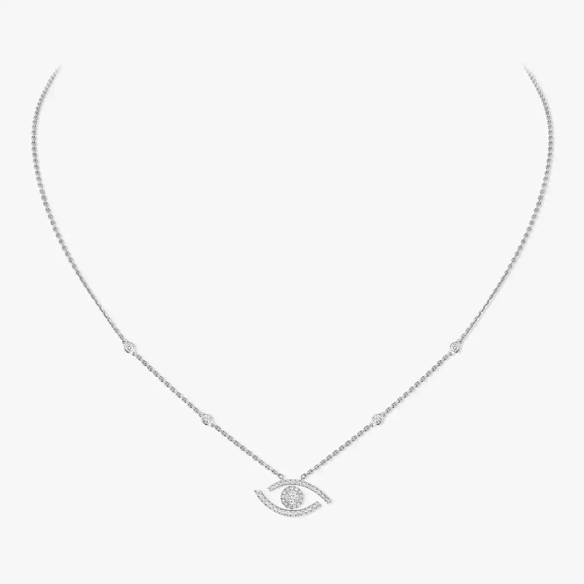 [Ornora Jewelry]Pave_ Diamond Necklace Lucky Eye
