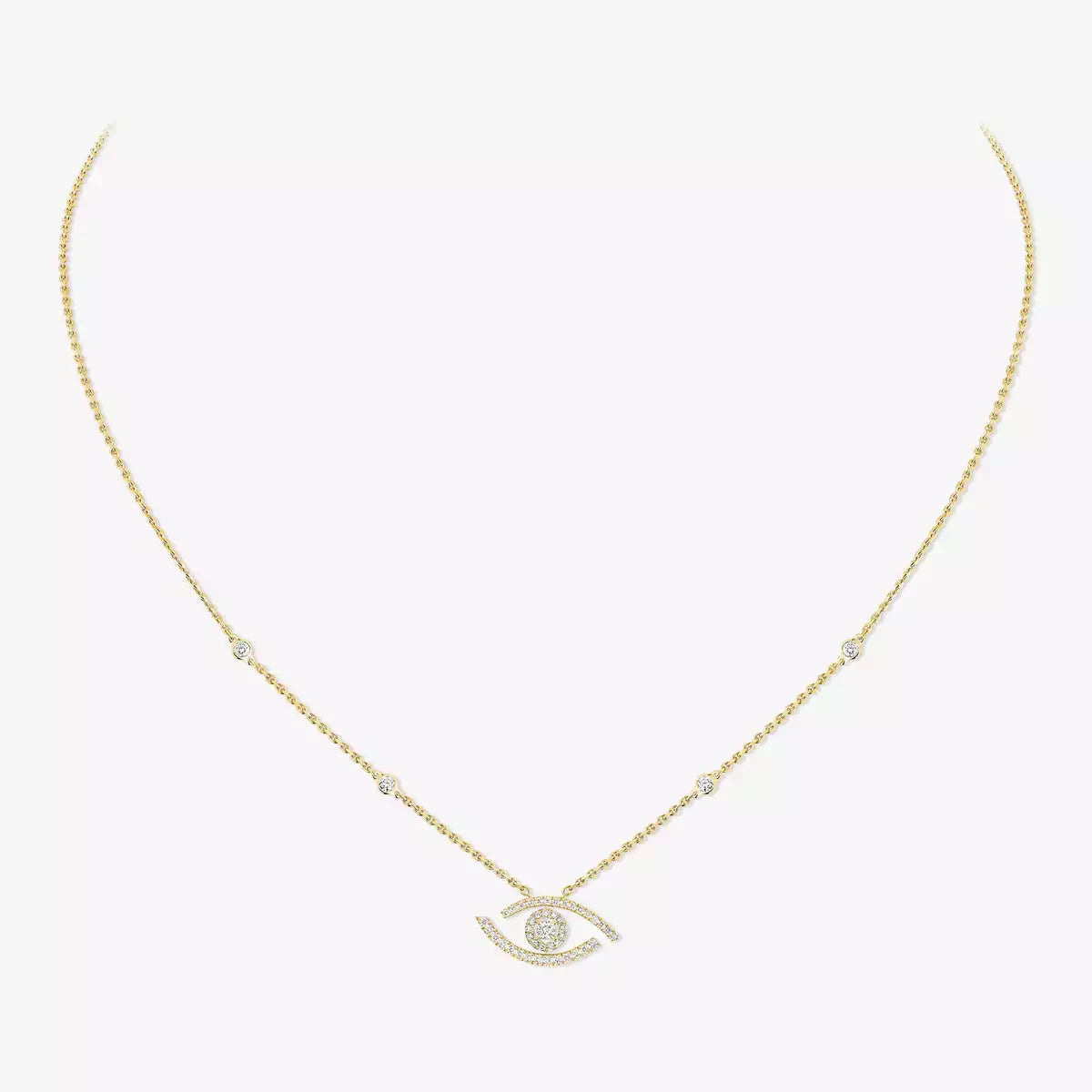 [Ornora Jewelry]Pave_ Diamond Necklace Lucky Eye