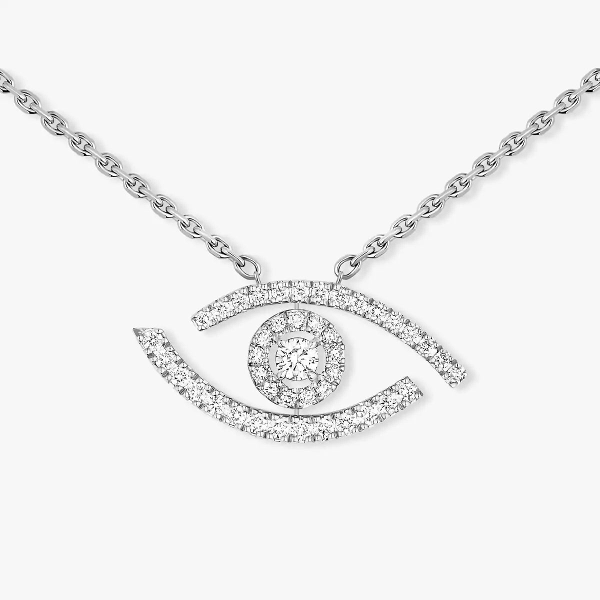 [Ornora Jewelry]Pave_ Diamond Necklace Lucky Eye