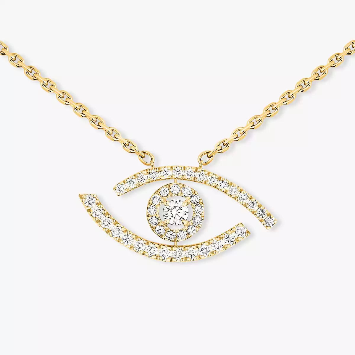 [Ornora Jewelry]Pave_ Diamond Necklace Lucky Eye