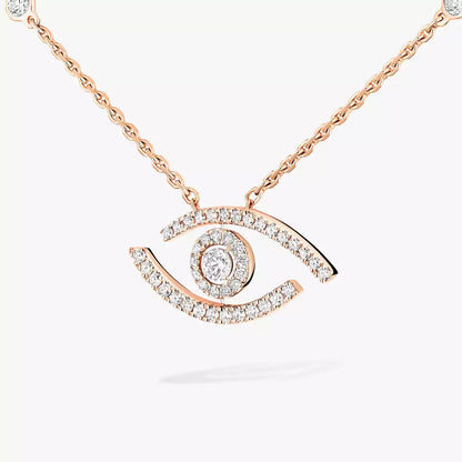 [Ornora Jewelry]Pave_ Diamond Necklace Lucky Eye