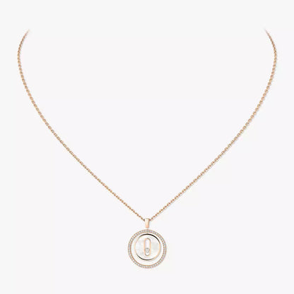 [Ornora Jewelry]Lucky Move Diamond Necklace in Rose Gold and White Mother-of-Pearl