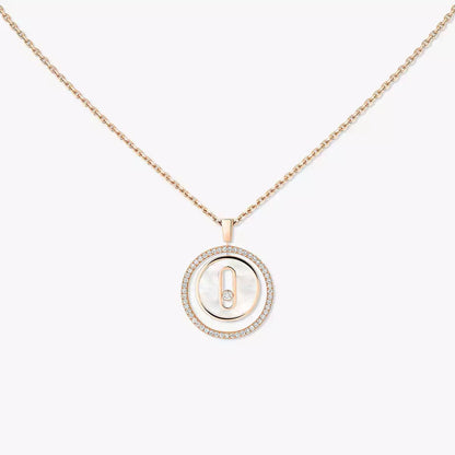 [Ornora Jewelry]Lucky Move Diamond Necklace in Rose Gold and White Mother-of-Pearl