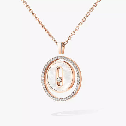 [Ornora Jewelry]Lucky Move Diamond Necklace in Rose Gold and White Mother-of-Pearl