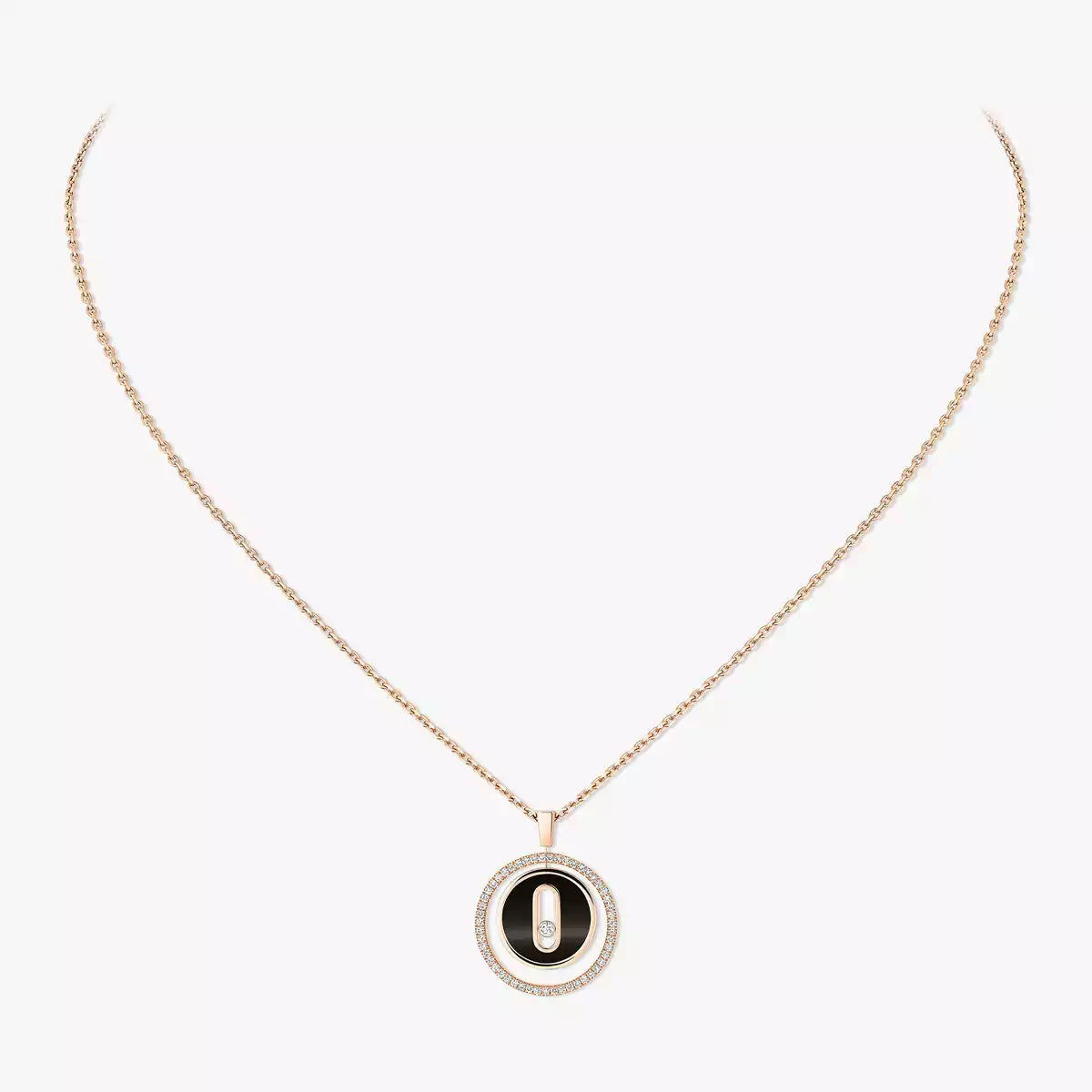 [Ornora Jewelry]Lucky Move Diamond Necklace in Rose Gold and White Mother-of-Pearl