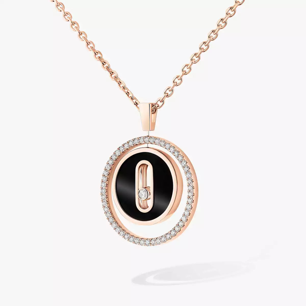 [Ornora Jewelry]Lucky Move Diamond Necklace in Rose Gold and White Mother-of-Pearl