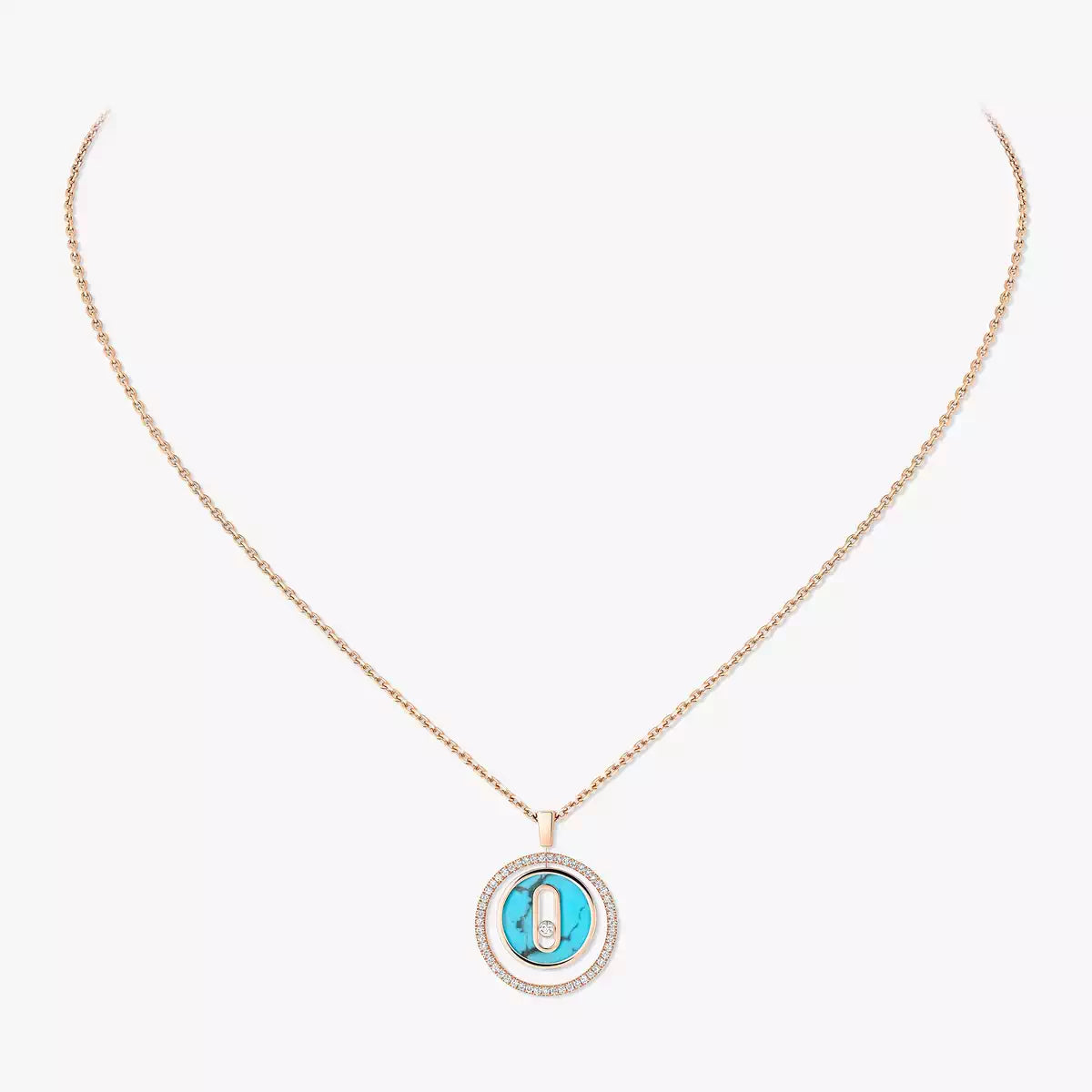 [Ornora Jewelry]Lucky Move Diamond Necklace in Rose Gold and White Mother-of-Pearl