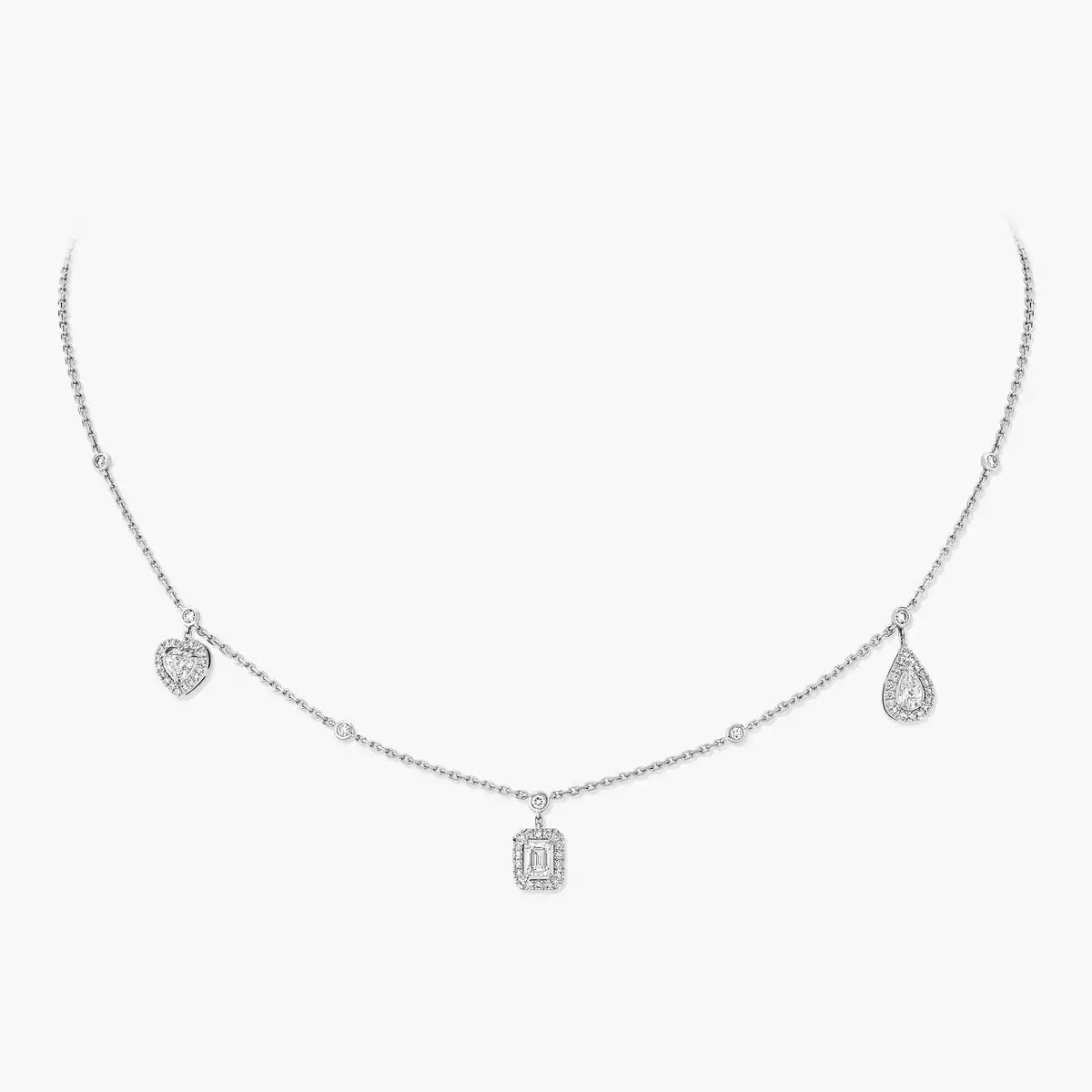 [Ornora Jewelry]My Twin Diamond Necklace in Silver