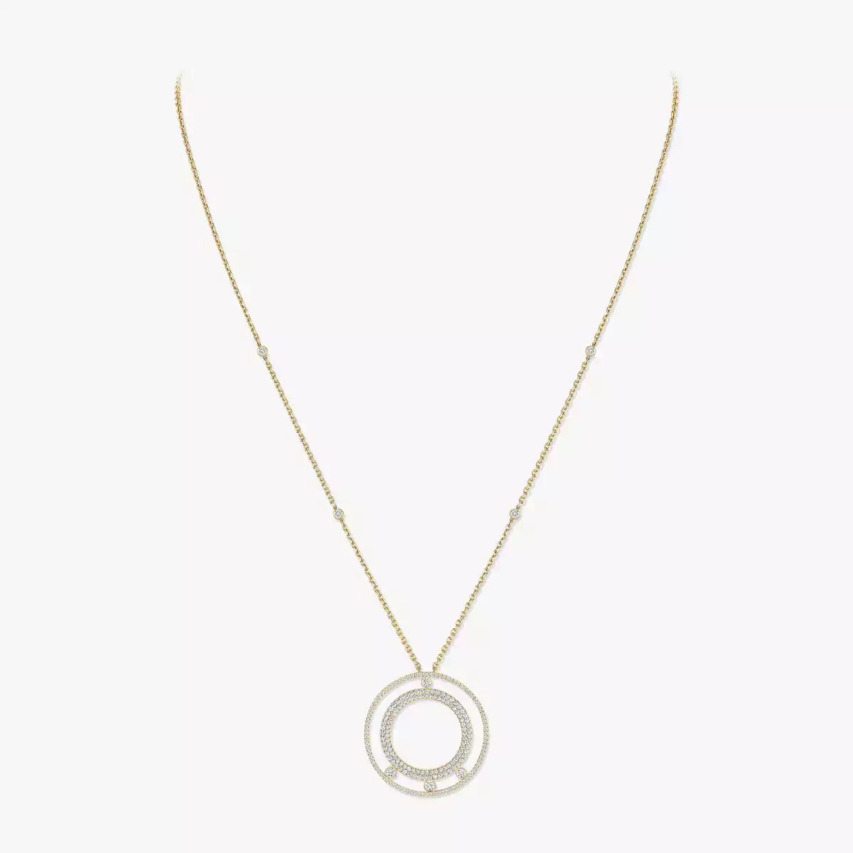 [Ornora Jewelry]Move Romane Long Pave_-Set Diamond Necklace
