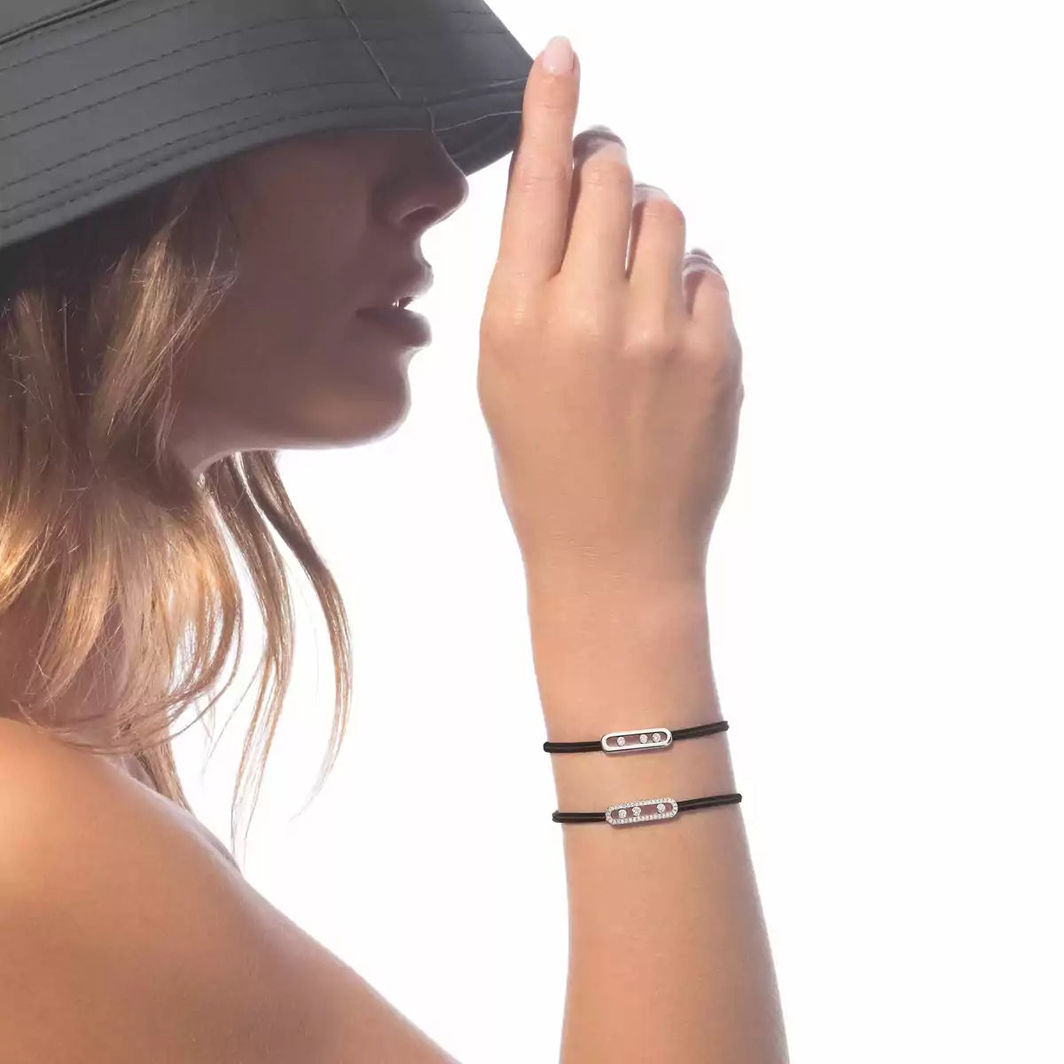 [Ornora Jewelry]MK Care(s) pink cord pavé bracelet
