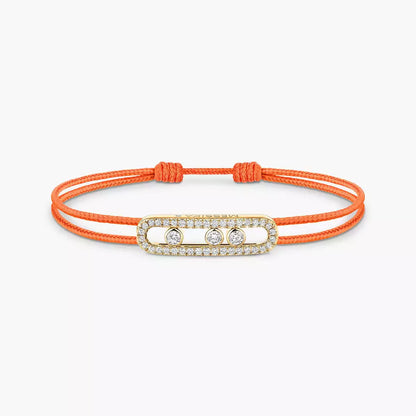 [Ornora Jewelry]MK Care(s) pink cord pavé bracelet