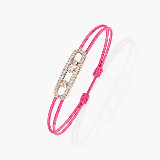 [Ornora Jewelry]MK Care(s) pink cord pavé bracelet