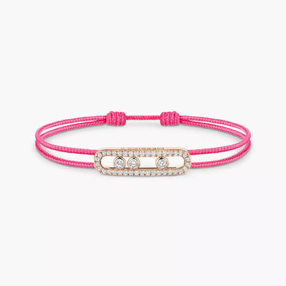 [Ornora Jewelry]MK Care(s) pink cord pavé bracelet