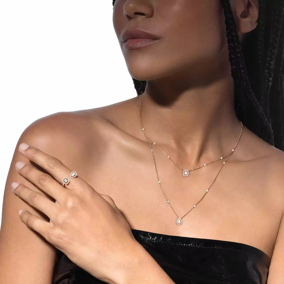 [Ornora Jewelry]Diamond Necklace My Twin 2 Rows