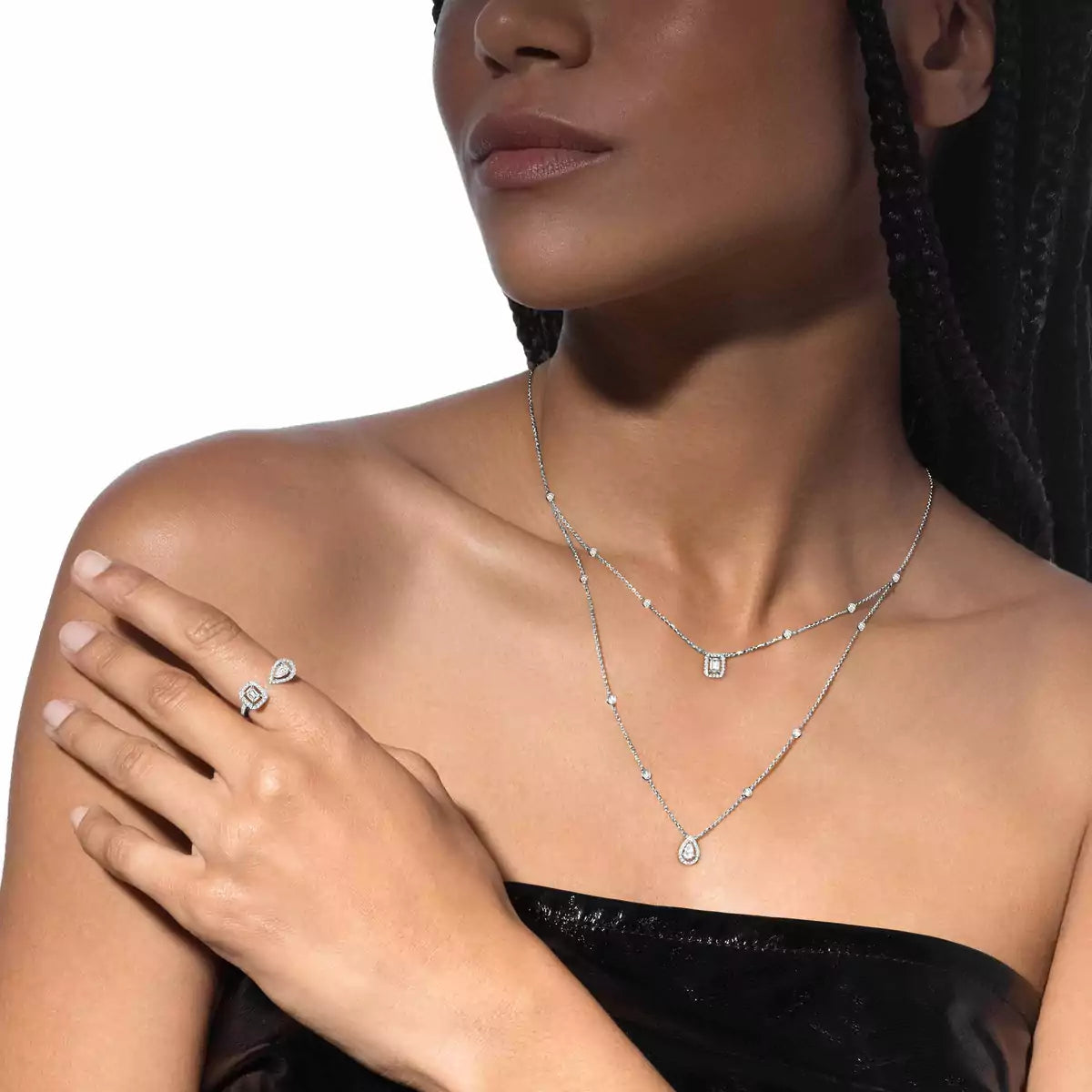 [Ornora Jewelry]Diamond Necklace My Twin 2 Rows
